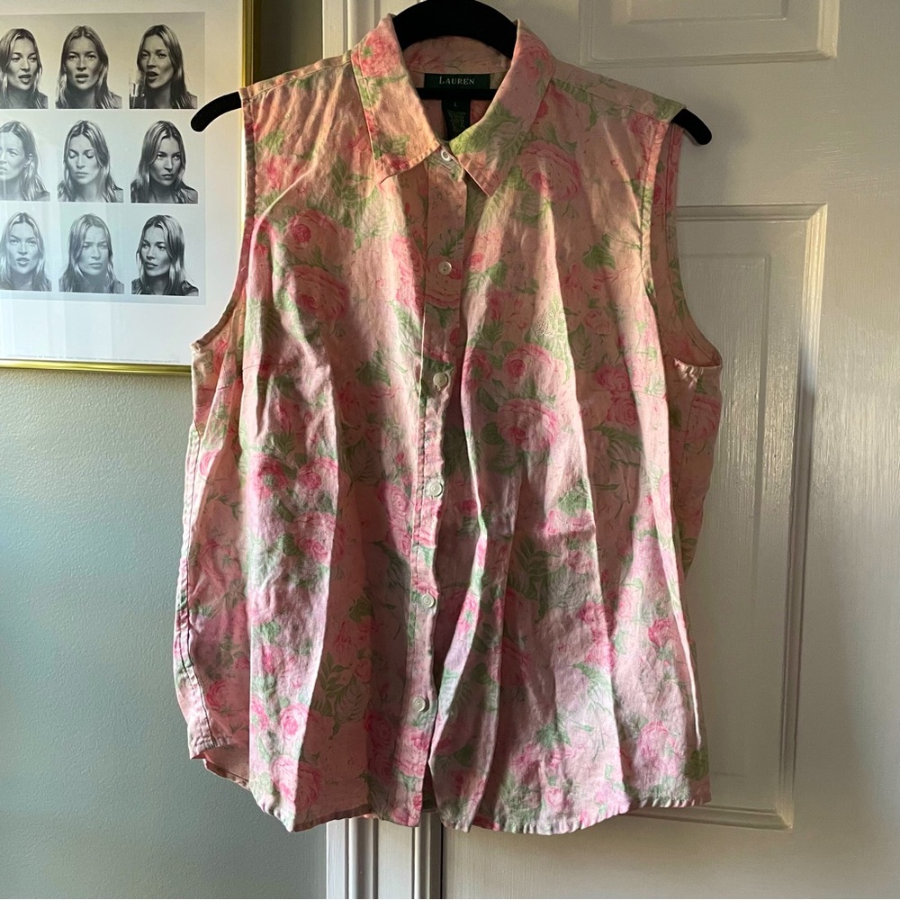 Vintage Rauren Ralph Lauren Floral Print Vest